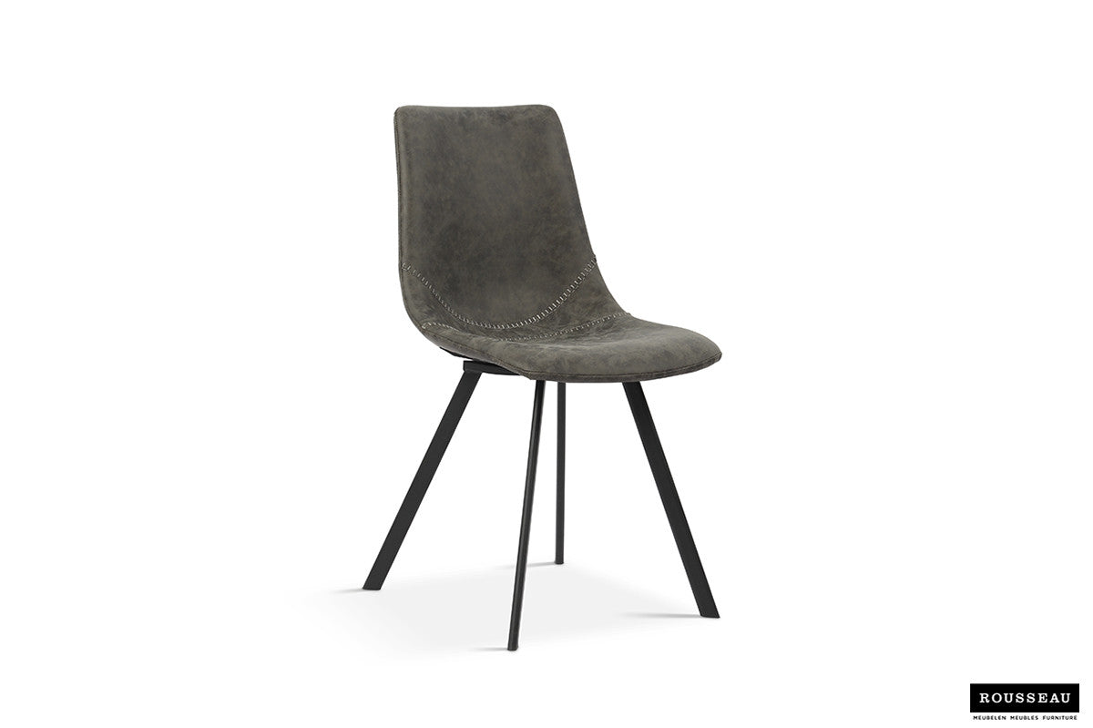 Stoel belvani PU Grijs