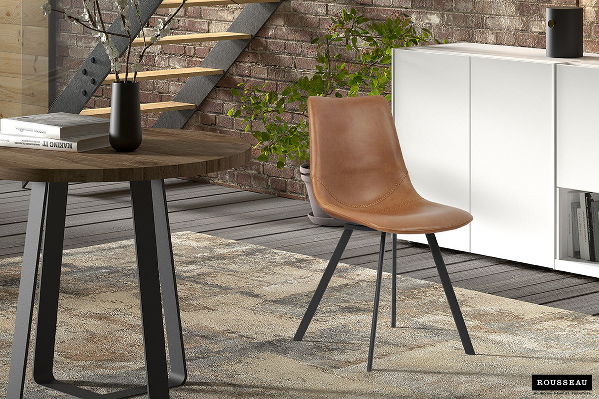 Stoel belvani PU Cognac