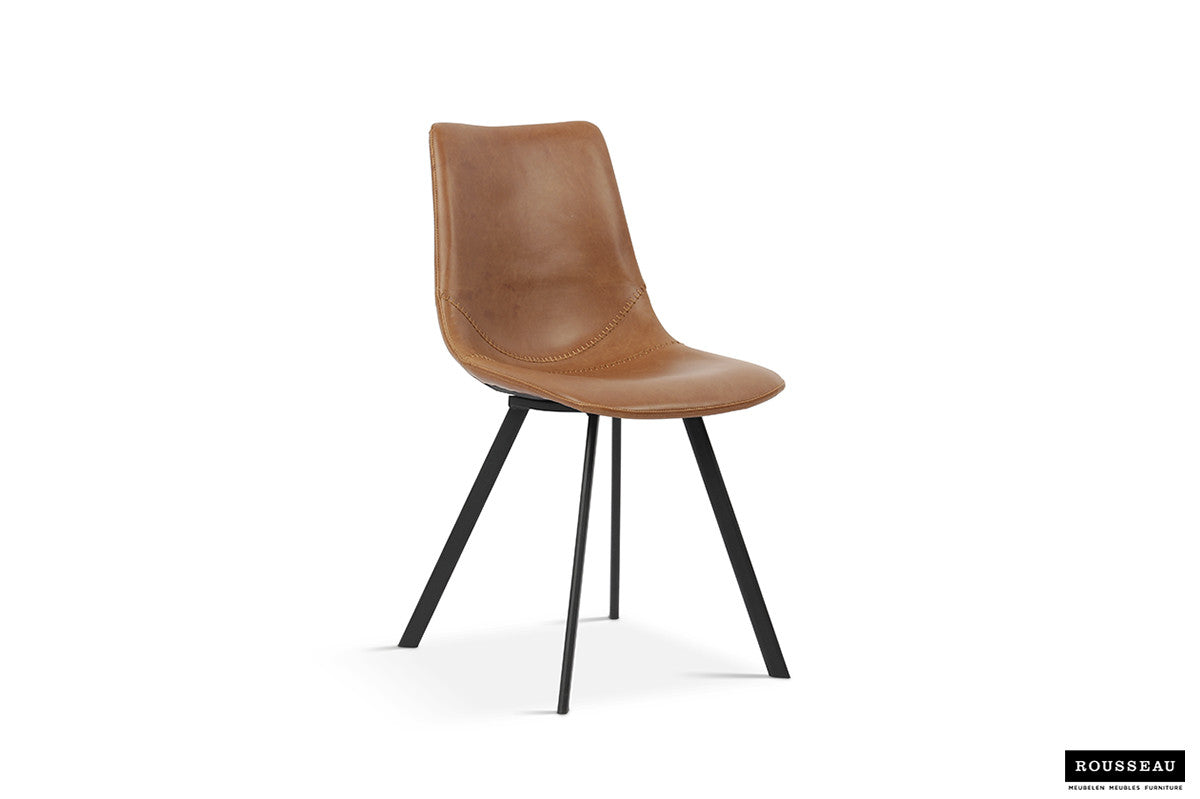 Stoel belvani PU Cognac