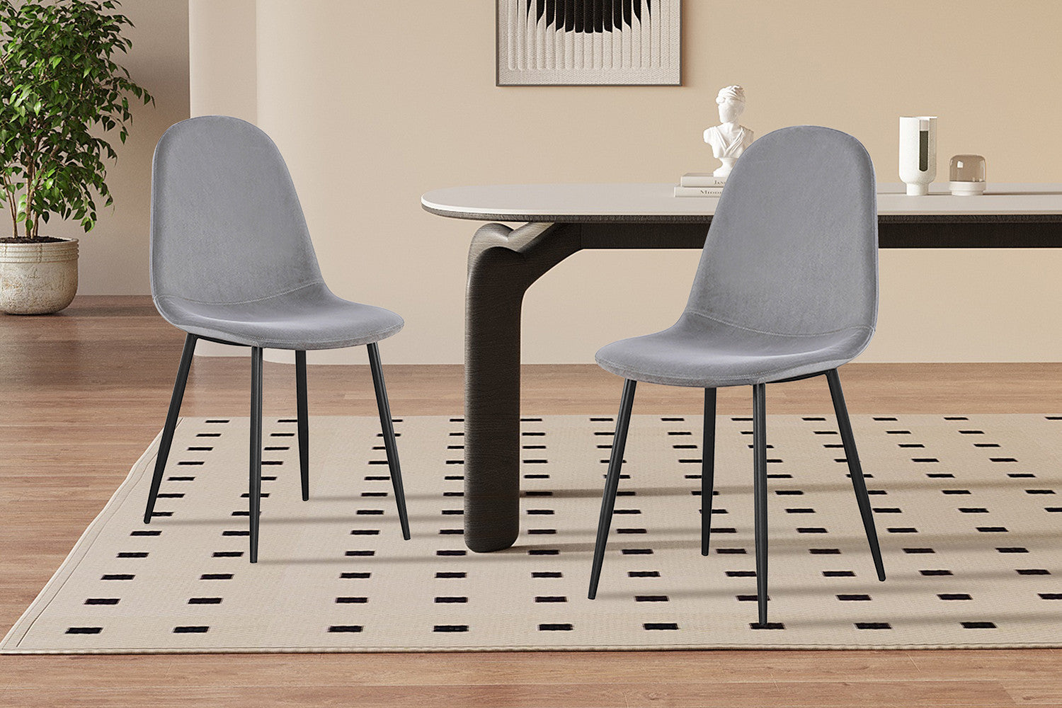 Stoel laverna Fluweel Grijs