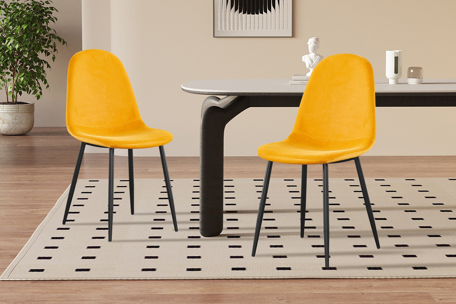 Stoel laverna Fluweel Geel