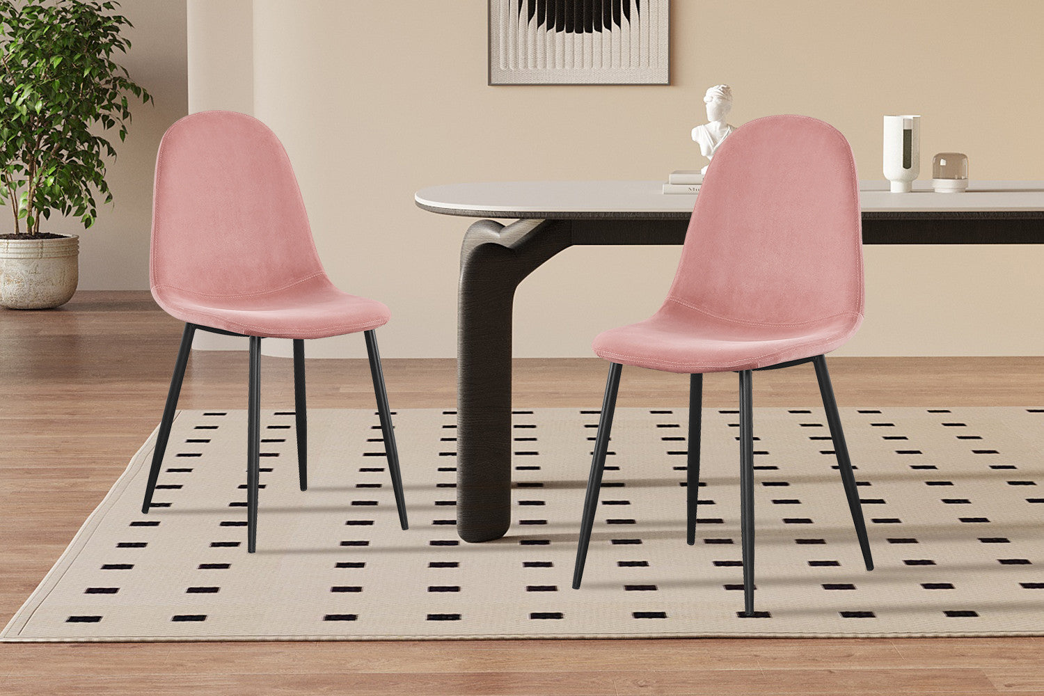 Stoel laverna Fluweel Roze