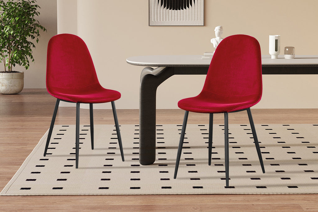 Stoel laverna Fluweel Bordeaux