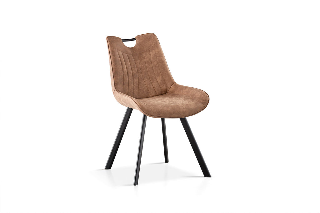 Stoel calvora Micro fiber PU Donker bruin