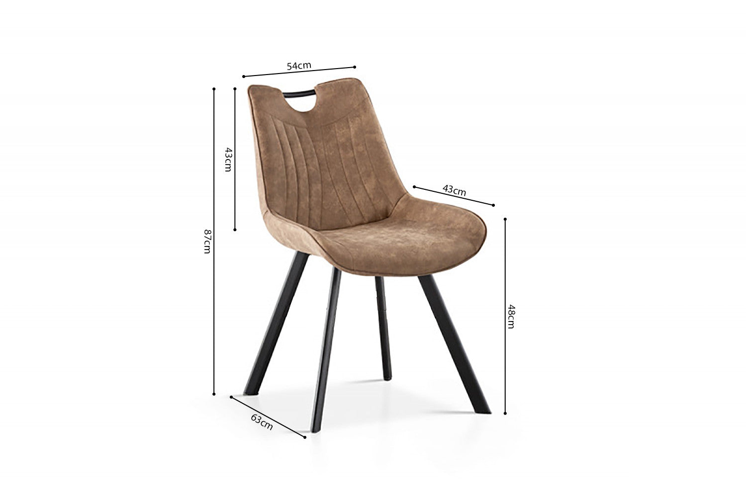 Stoel calvora Micro fiber PU Donker bruin