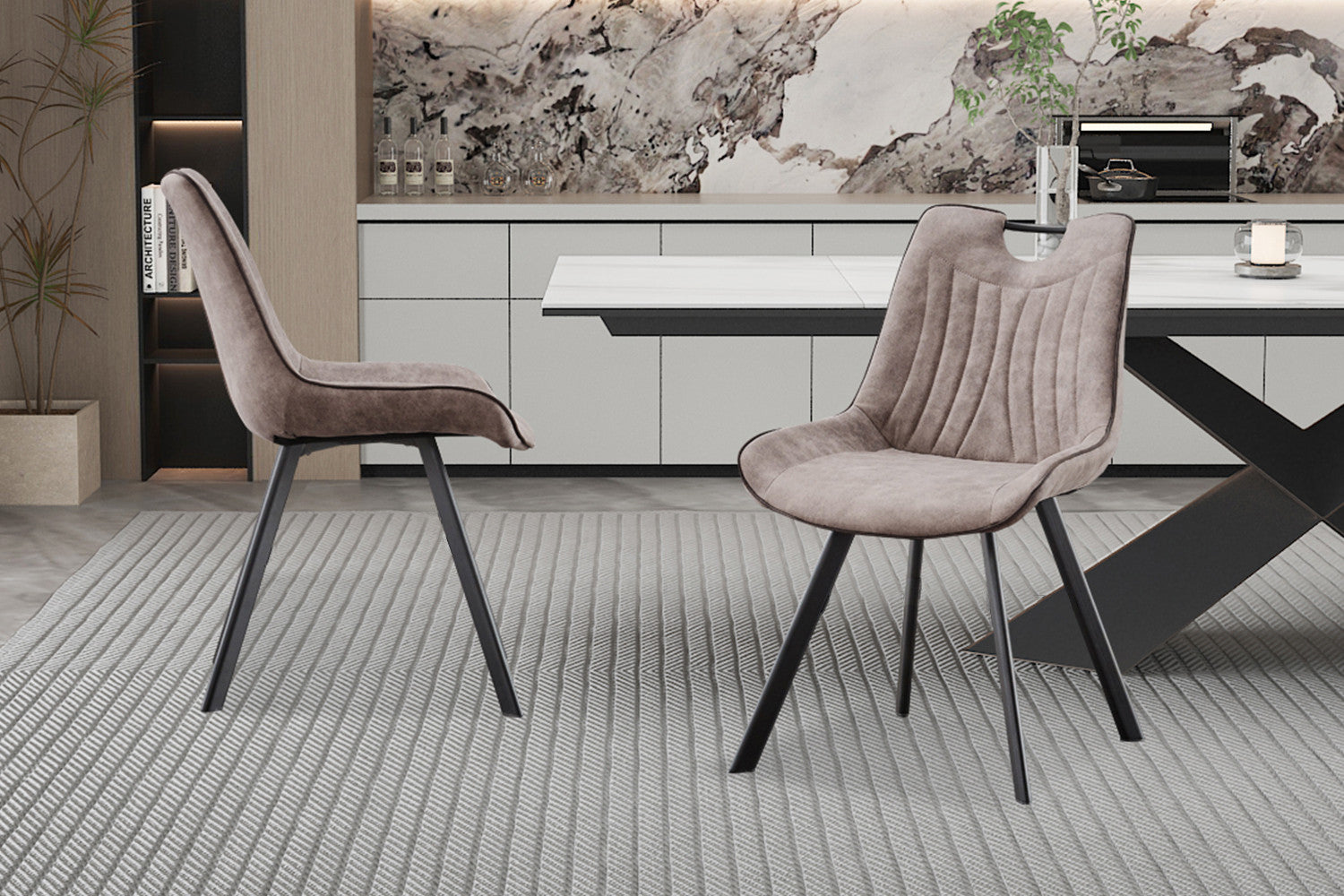 Stoel calvora Micro fiber PU Grijs