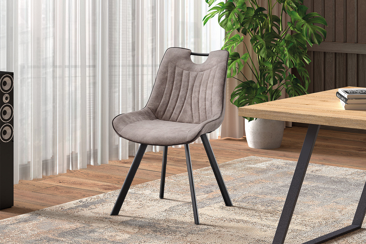 Stoel calvora Micro fiber PU Grijs