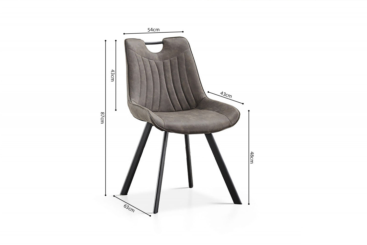 Stoel calvora Micro fiber PU Donkergrijs