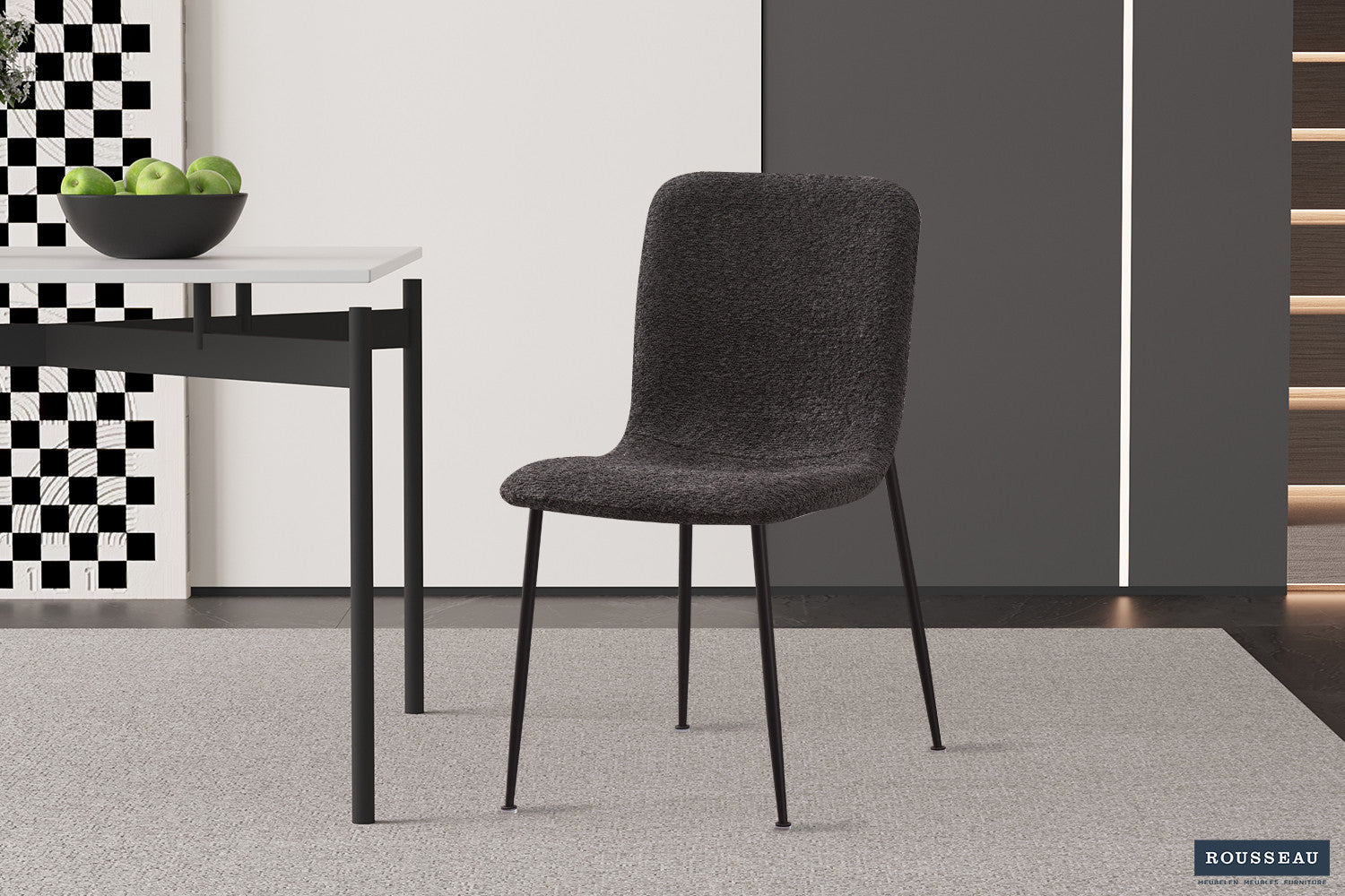 Stoel nolaro Bouclé Grijs