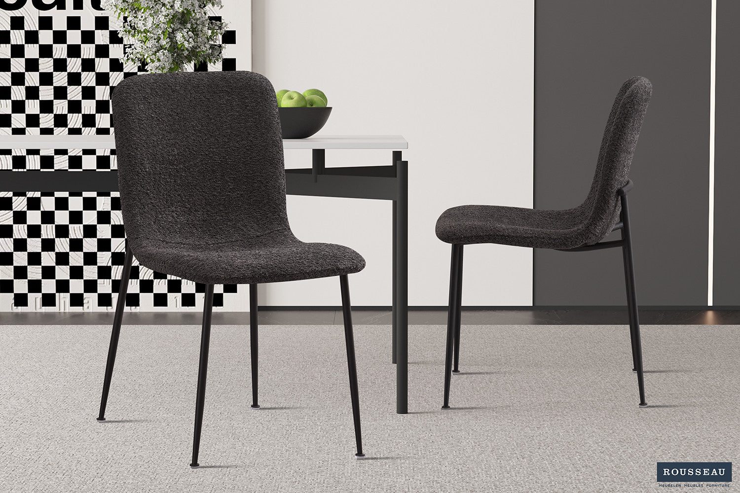 Stoel nolaro Bouclé Grijs