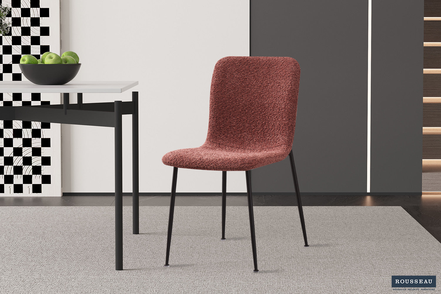 Stoel nolaro Bouclé Roze