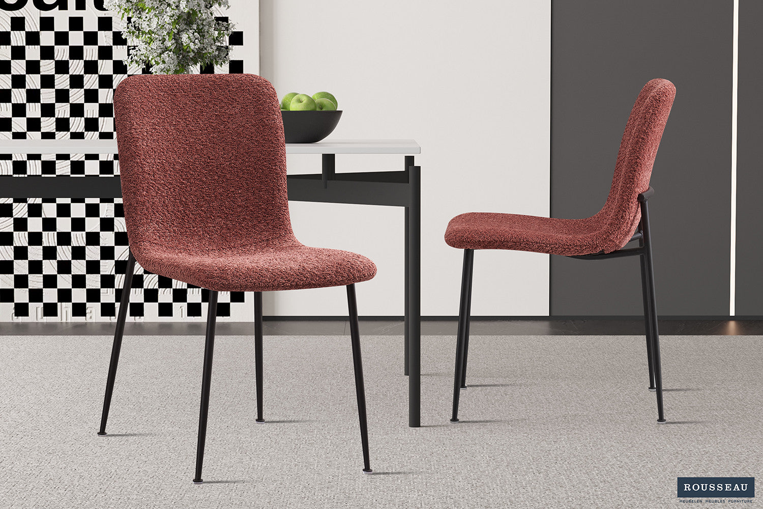 Stoel nolaro Bouclé Roze