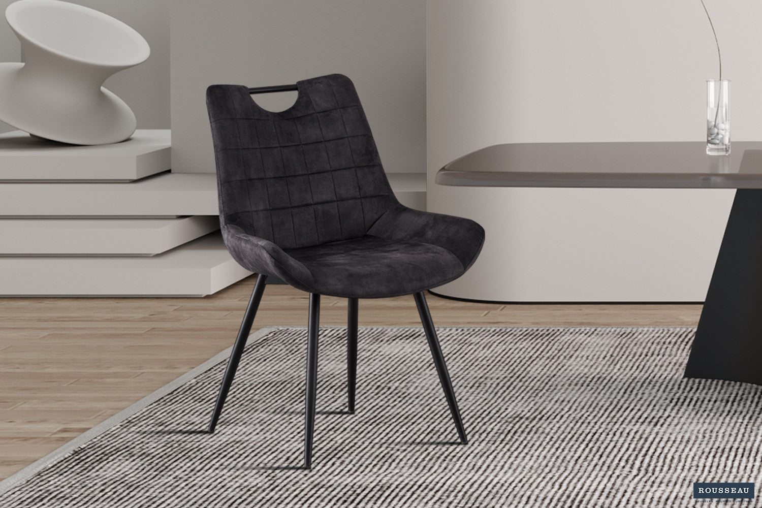 Stoel melvoro Fluweel Grijs