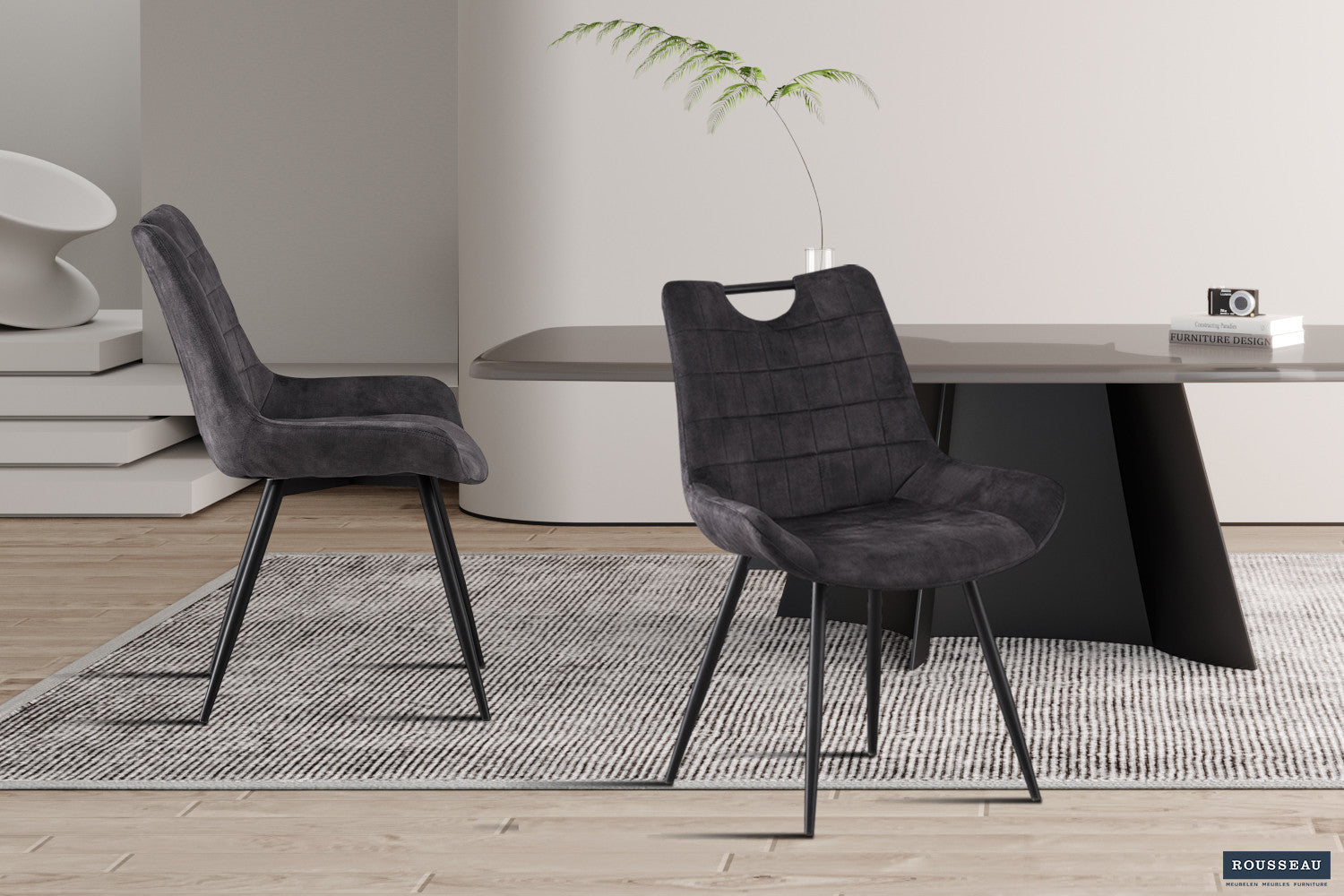 Stoel melvoro Fluweel Grijs