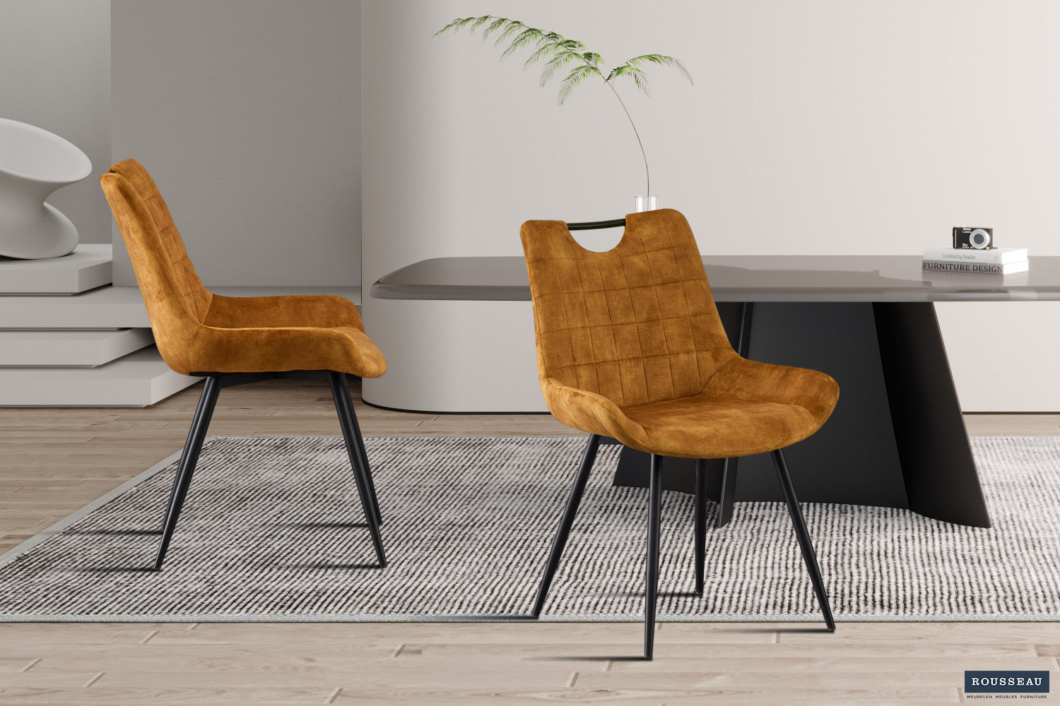 Stoel melvoro Fluweel Goud