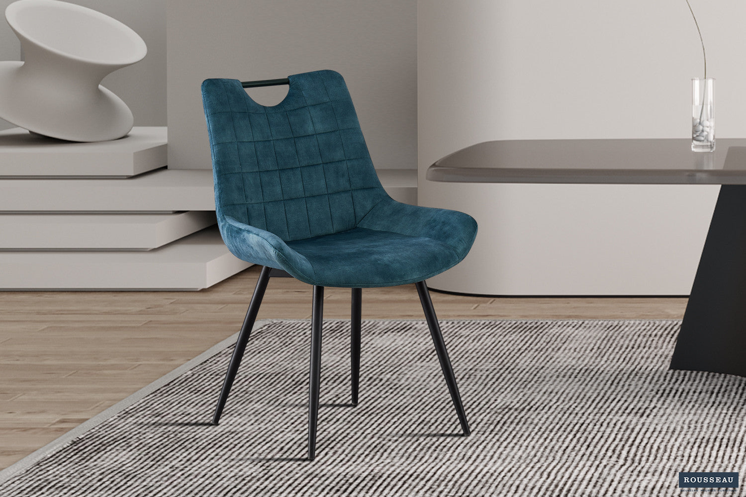 Stoel melvoro Fluweel Petrol