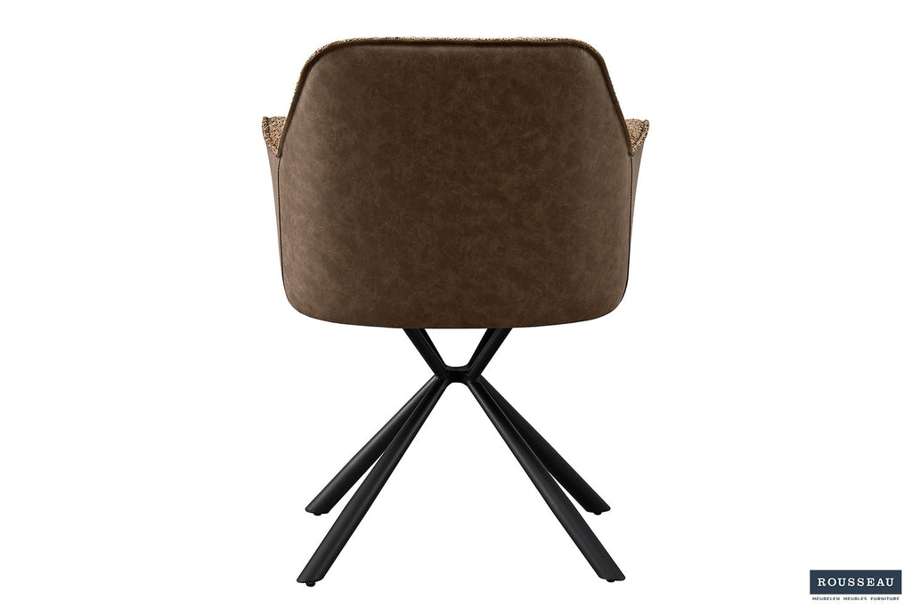 Stoel vicinity Bouclé Zand Rug PU Bruin