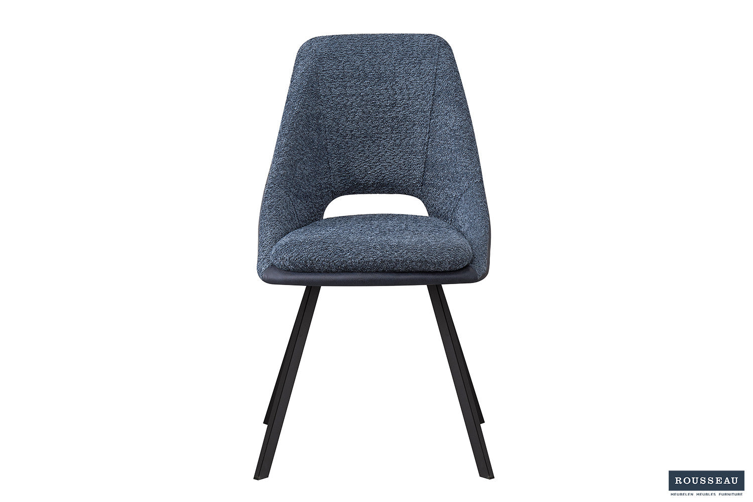 Stoel stravino Bouclé Blauw Rug PU Blauw