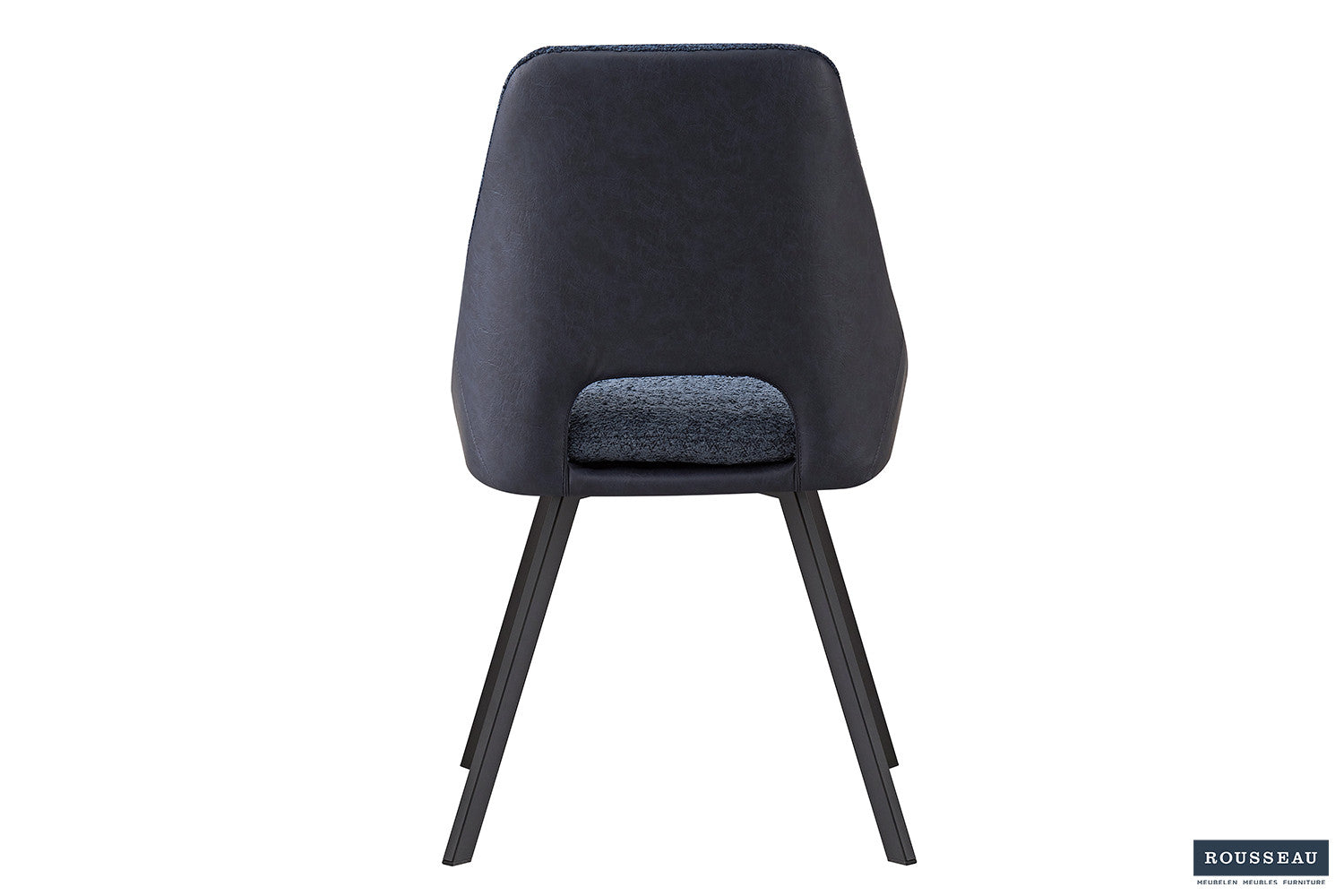 Stoel stravino Bouclé Blauw Rug PU Blauw