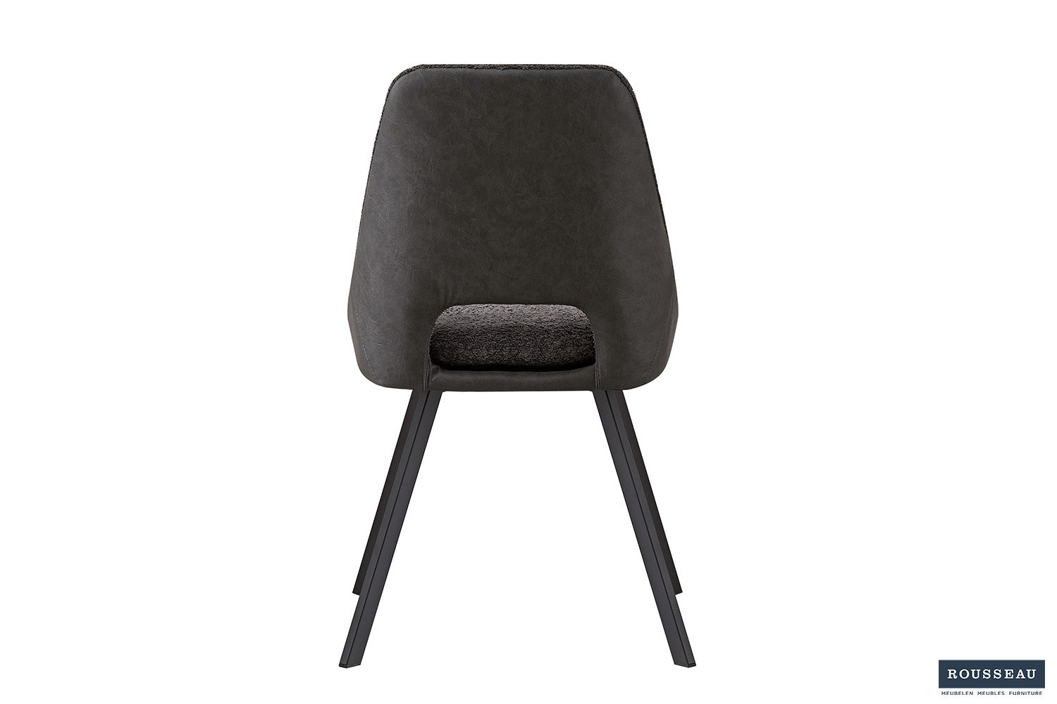 Stoel stravino Bouclé Grijs Rug PU Lichtgrijs