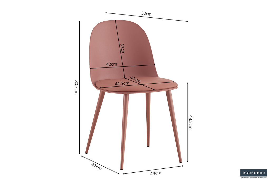 Stoel nolaro Zitting PP kussen PU Terracotta