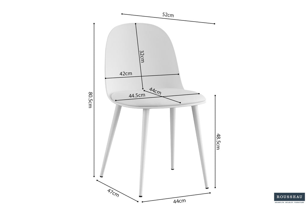 Stoel nolaro Zitting PP kussen PU Wit