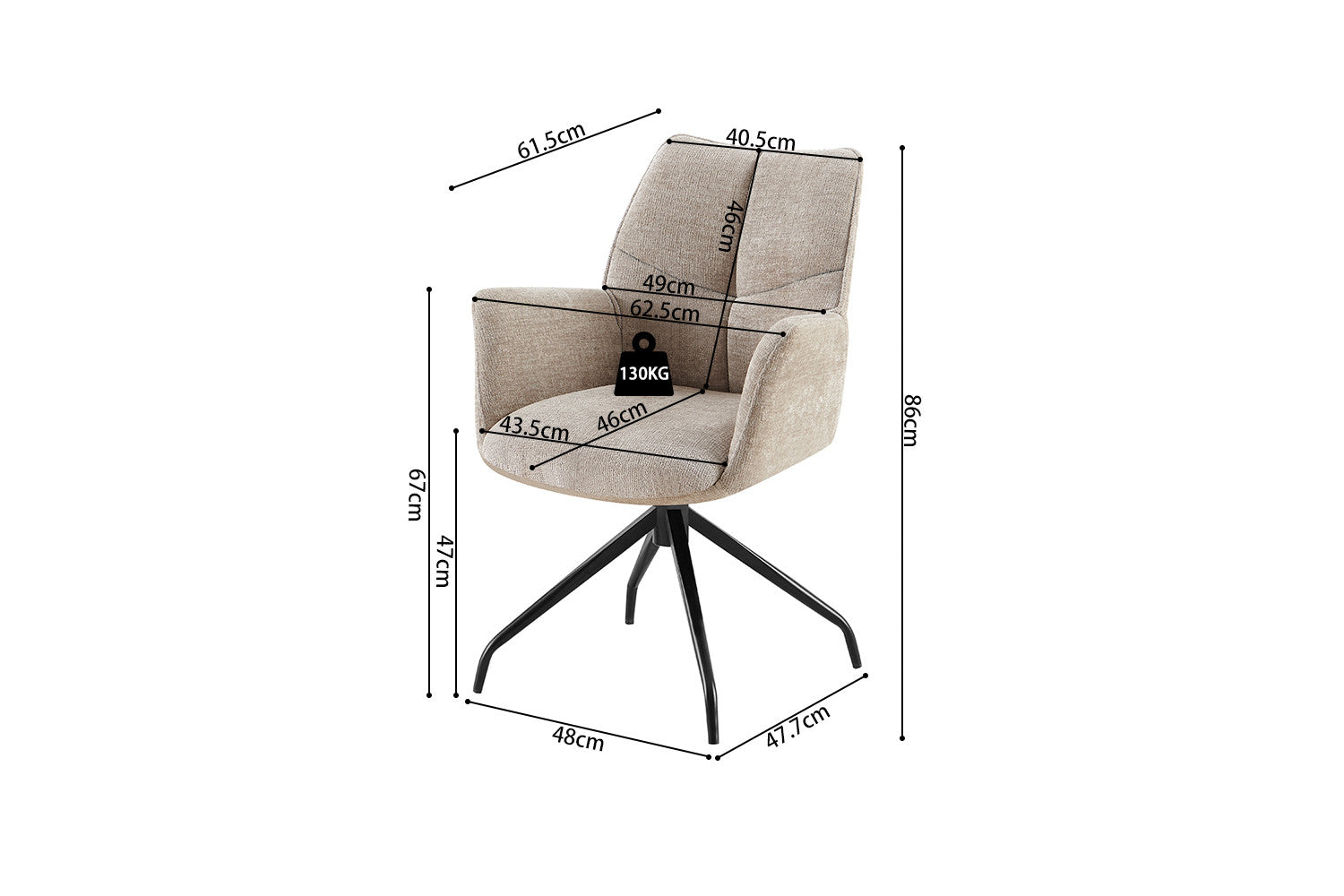 Stoel sivaro Draaibaar tot 0 Stof Davis Perfect Harmony 04 Zand
