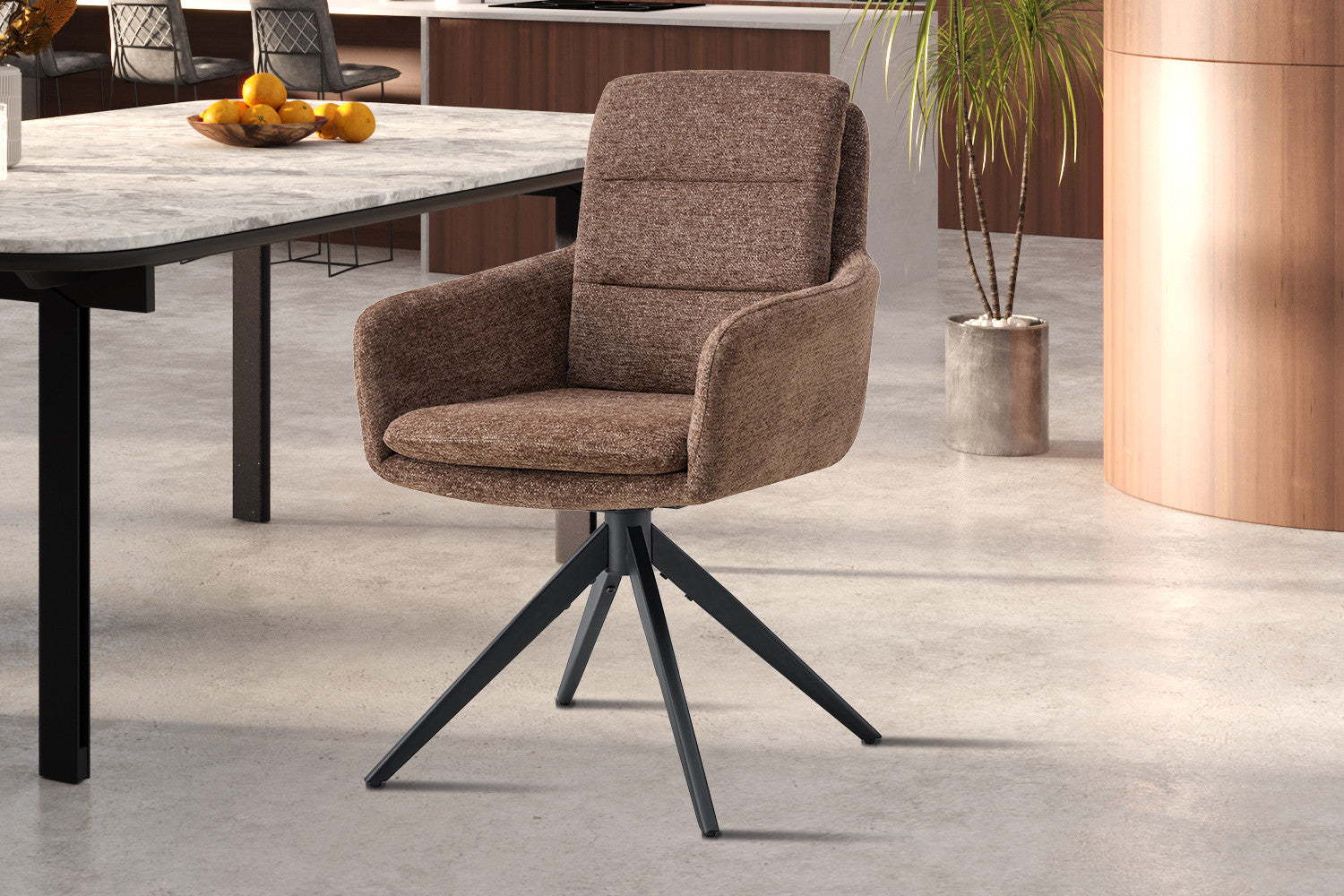 Stoel orenzu Draaibaar tot 0 Stof Fabb Raven 45 Bruin