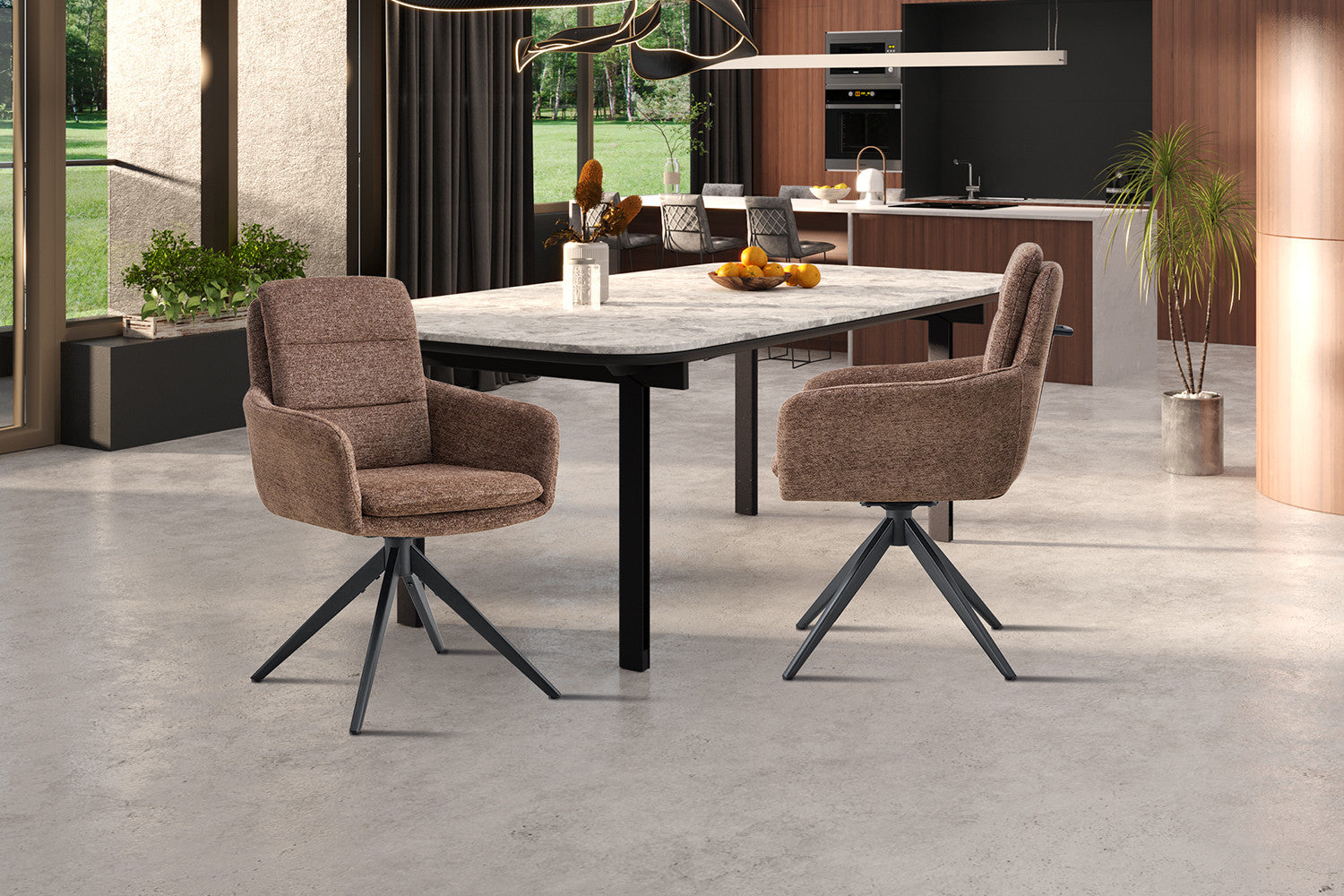 Stoel orenzu Draaibaar tot 0 Stof Fabb Raven 45 Bruin