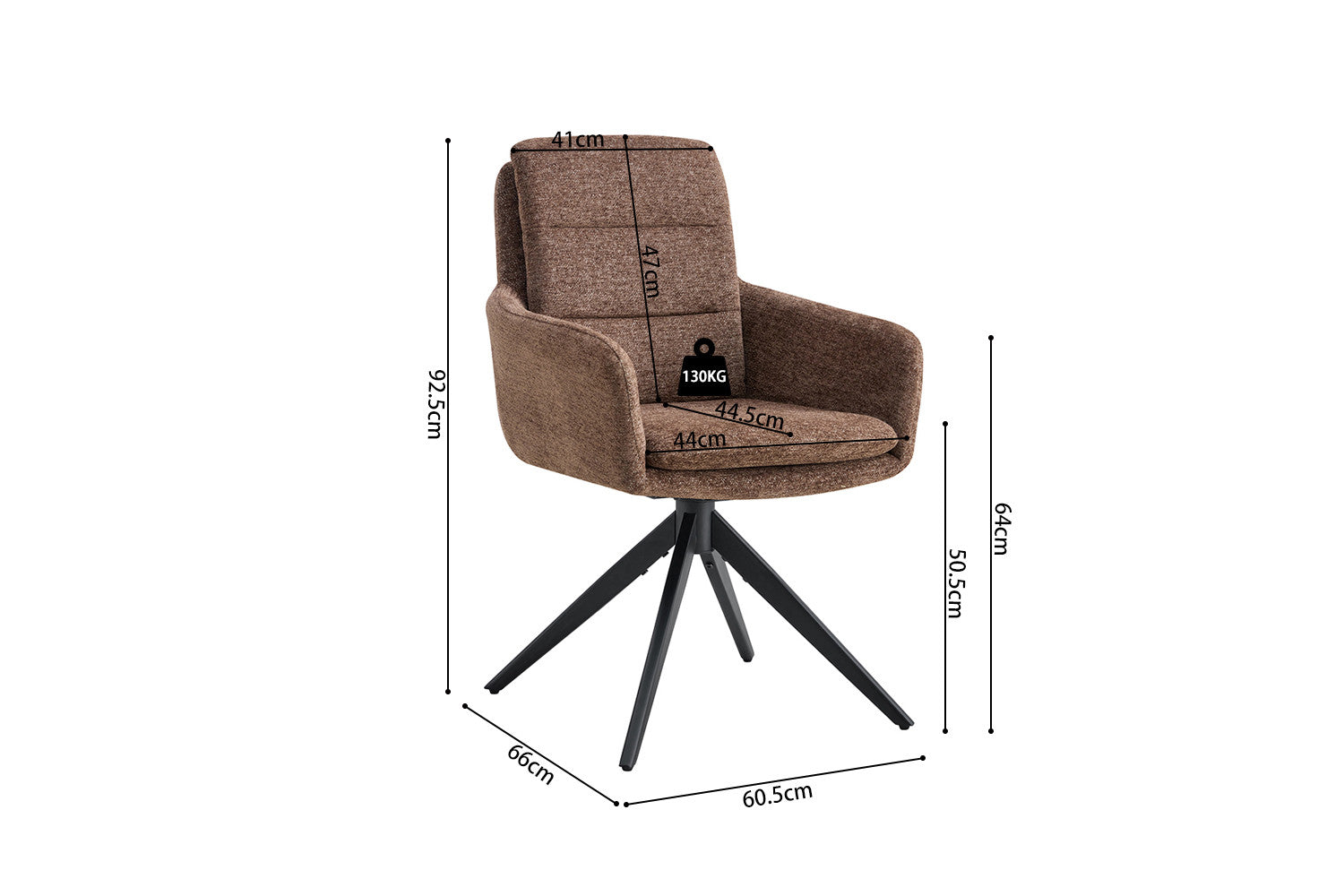 Stoel orenzu Draaibaar tot 0 Stof Fabb Raven 45 Bruin