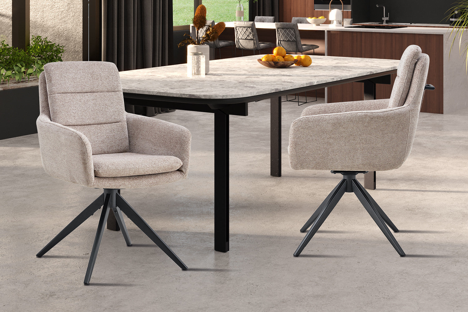 Stoel orenzu Draaibaar tot 0 Stof Fabb Raven 30 Zand