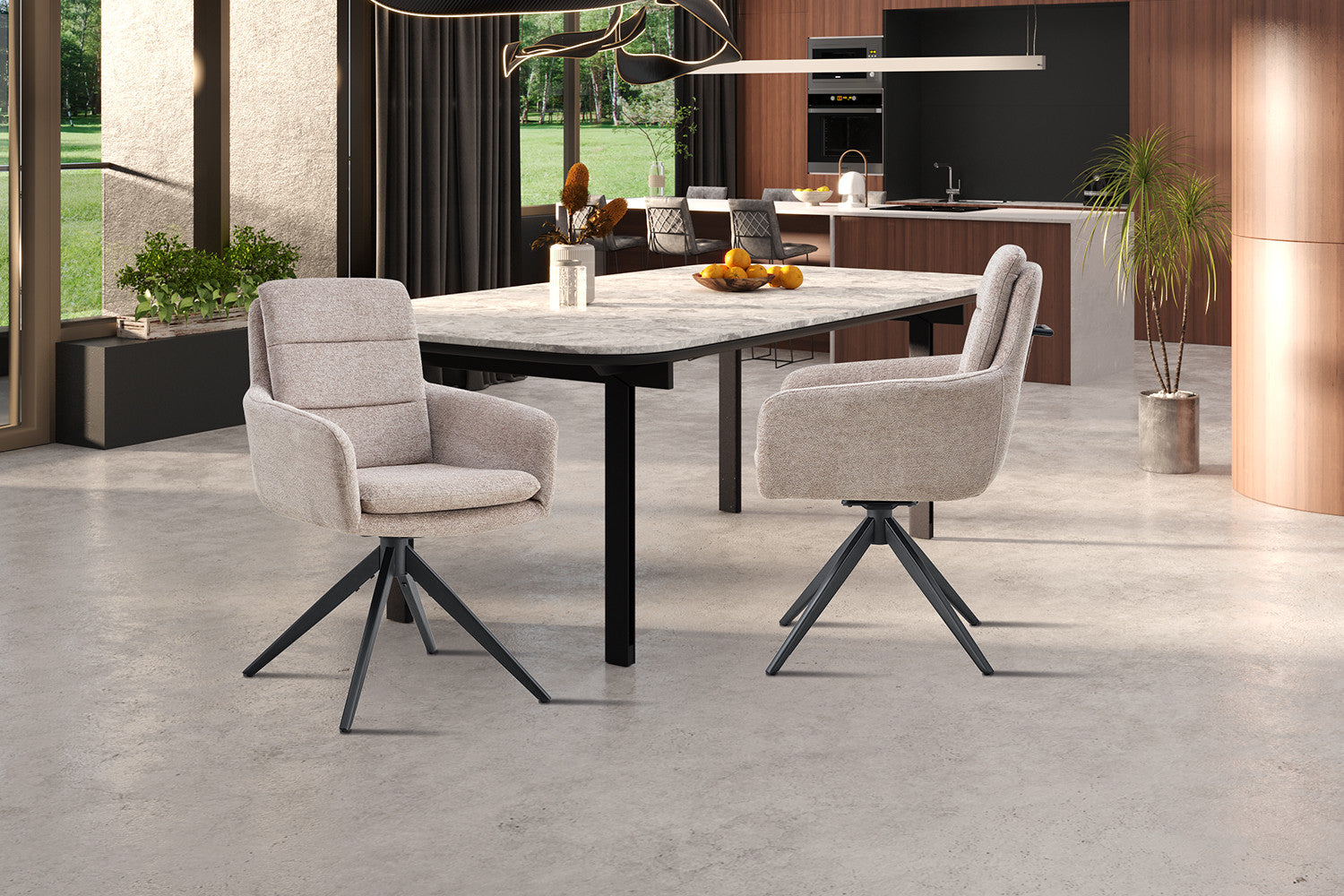 Stoel orenzu Draaibaar tot 0 Stof Fabb Raven 30 Zand