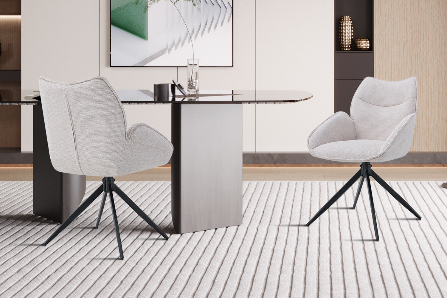 Stoel candio Draaibaar tot 0 Stof Ote Share 101 Beige