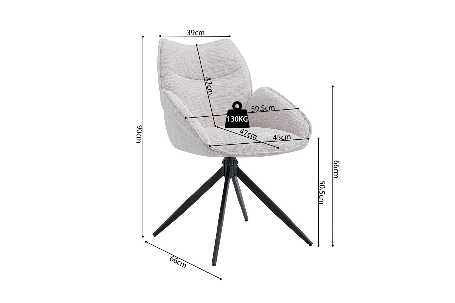 Stoel candio Draaibaar tot 0 Stof Ote Share 101 Beige