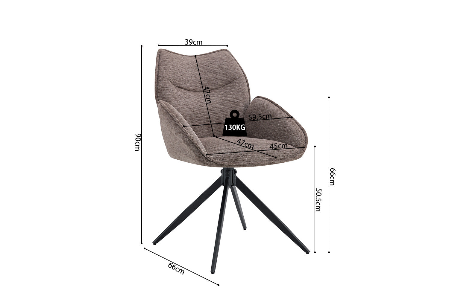 Stoel candio Draaibaar tot 0 Stof Ote Share 400 Peper