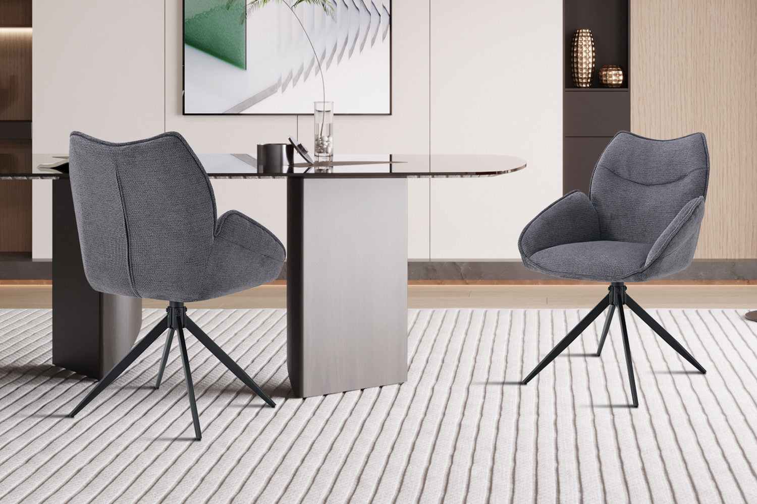 Stoel candio Draaibaar tot 0 Stof Ote Share 456 Donkergrijs