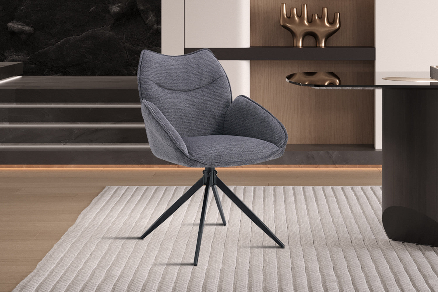 Stoel candio Draaibaar tot 0 Stof Ote Share 456 Donkergrijs