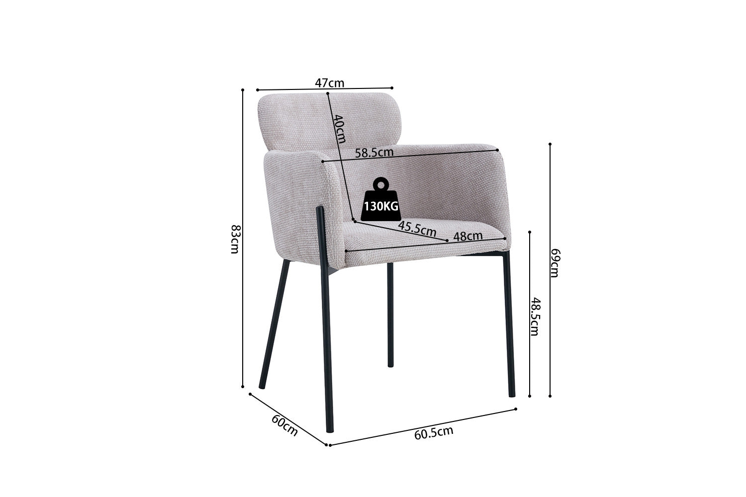 Stoel braventi Stof Beige