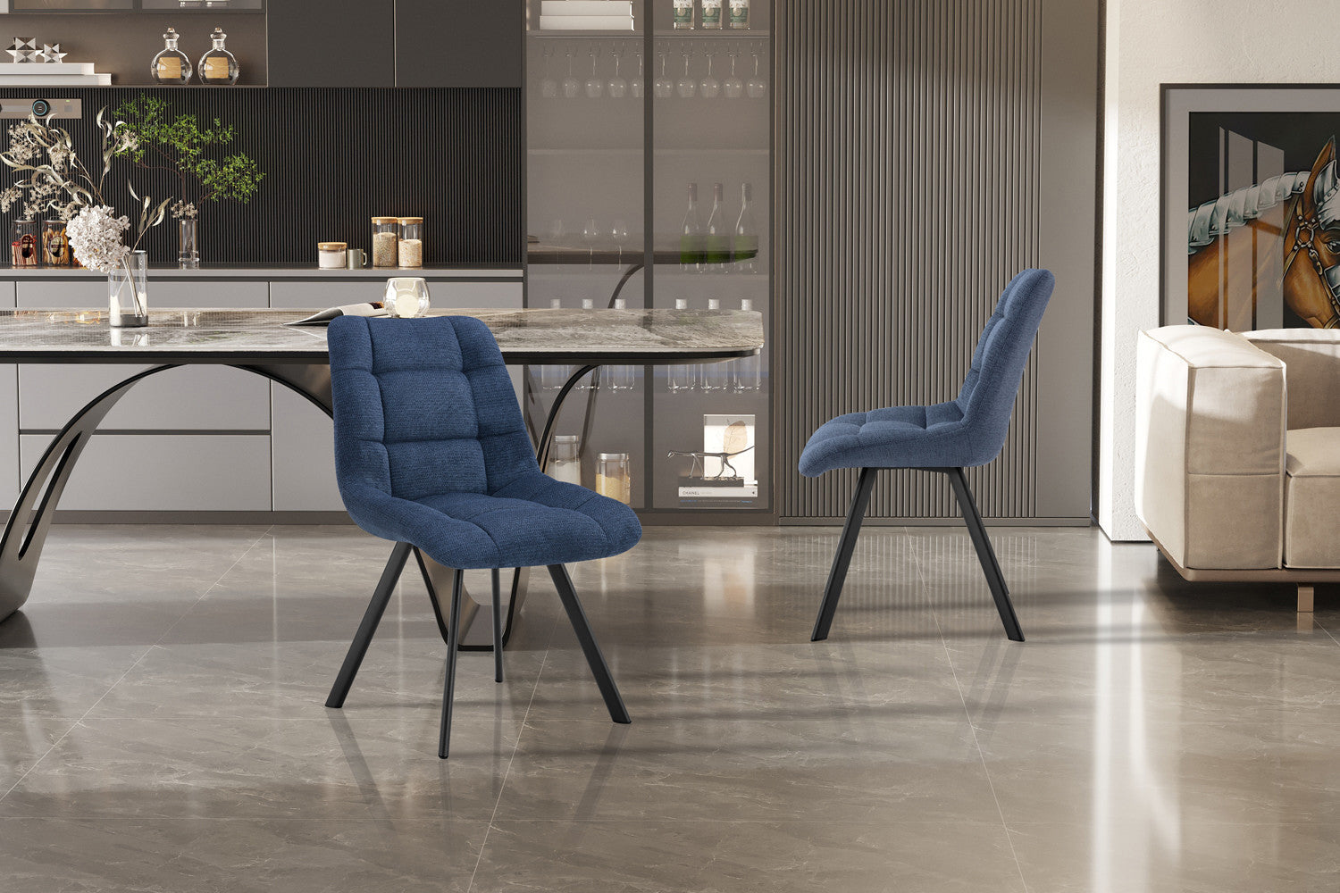 Stoel vita Stof Ote Share 315 Blauw