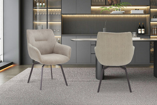 Stoel dianto Draaibaar Ribfluweel Beige