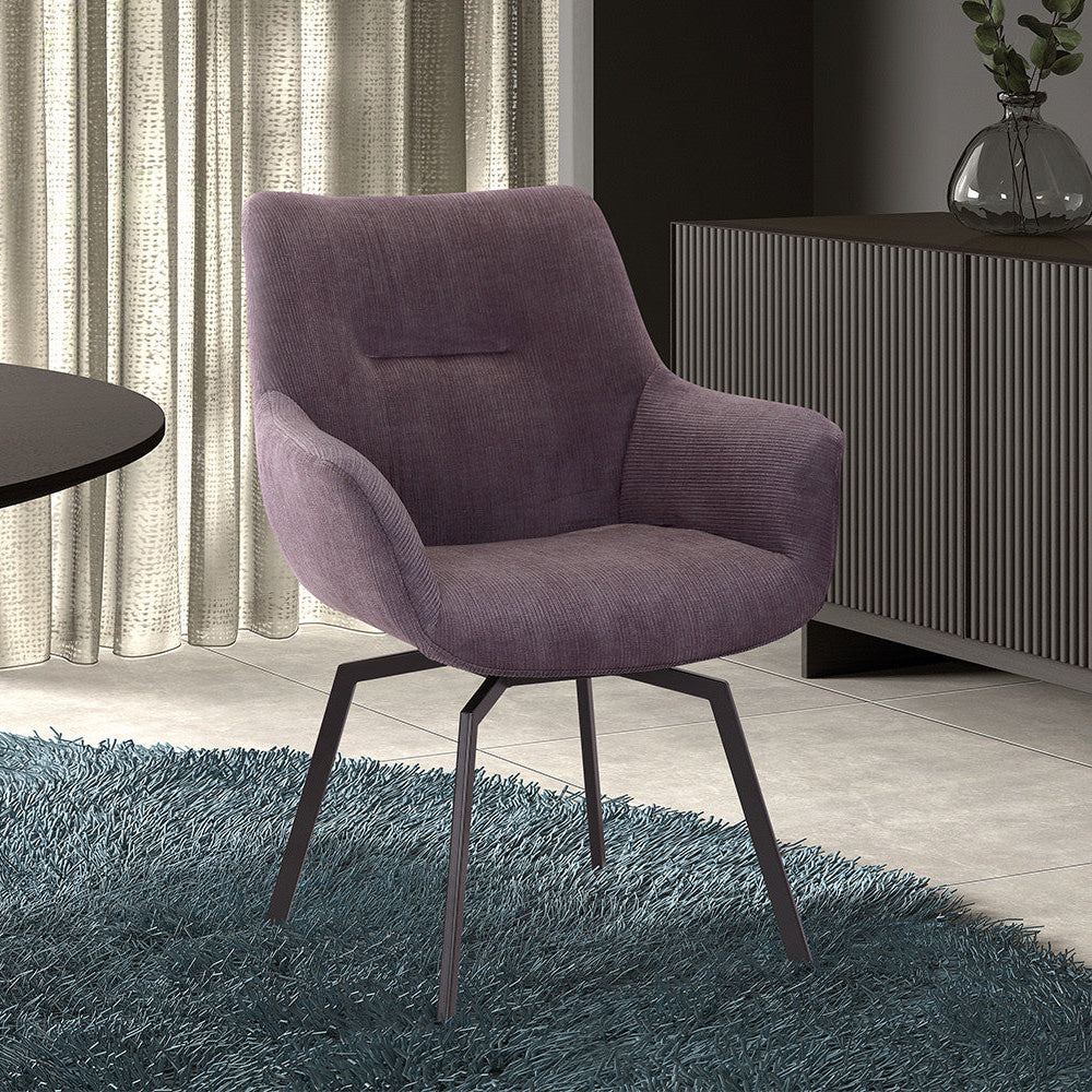 Stoel dianto Draaibaar Ribfluweel Grijs