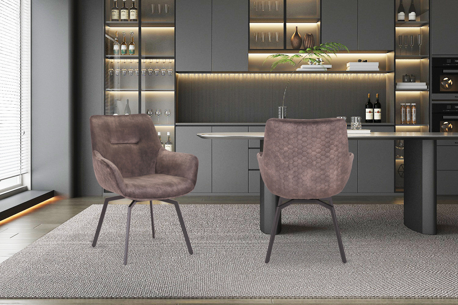 Stoel dianto Draaibaar Fluweel Taupe