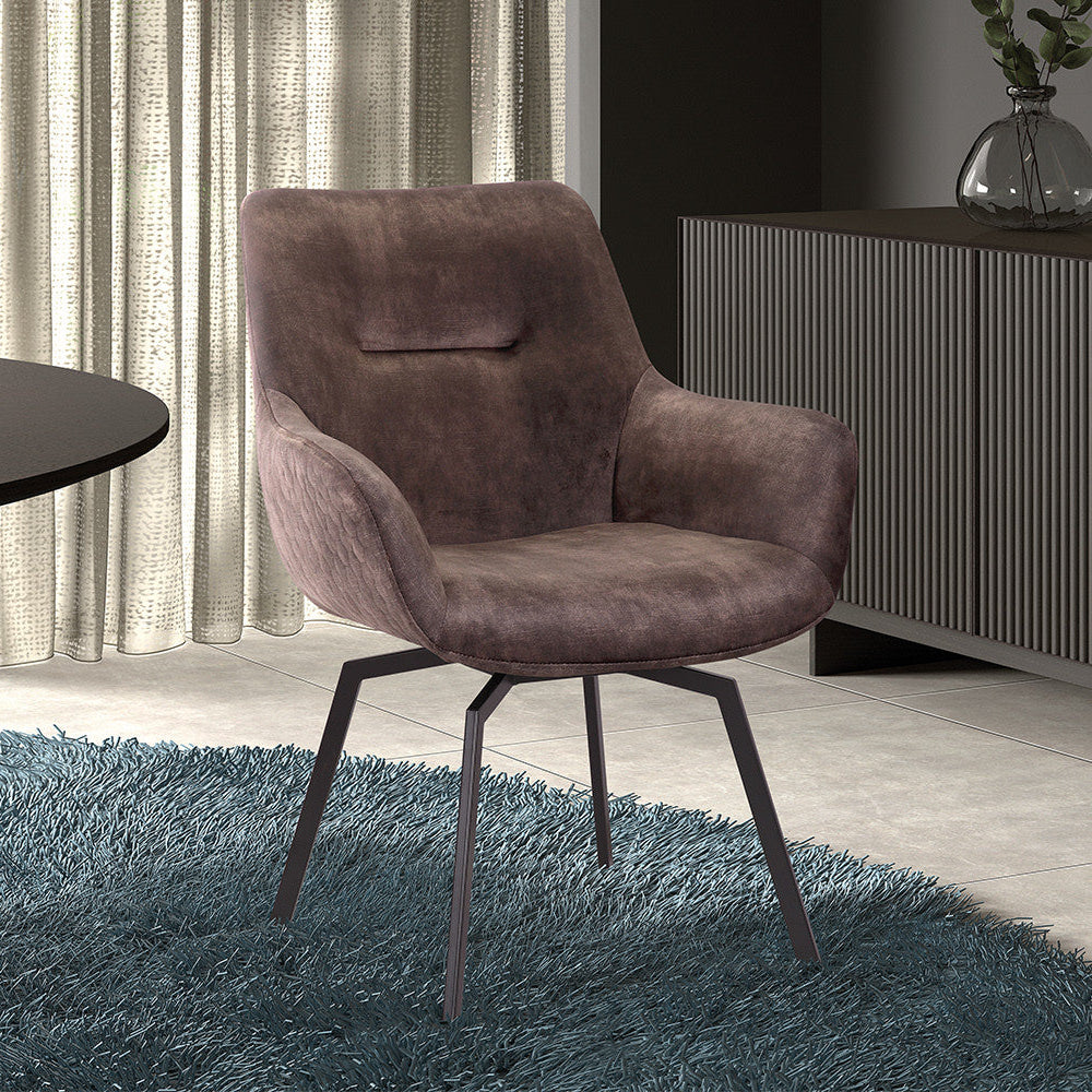 Stoel dianto Draaibaar Fluweel Taupe