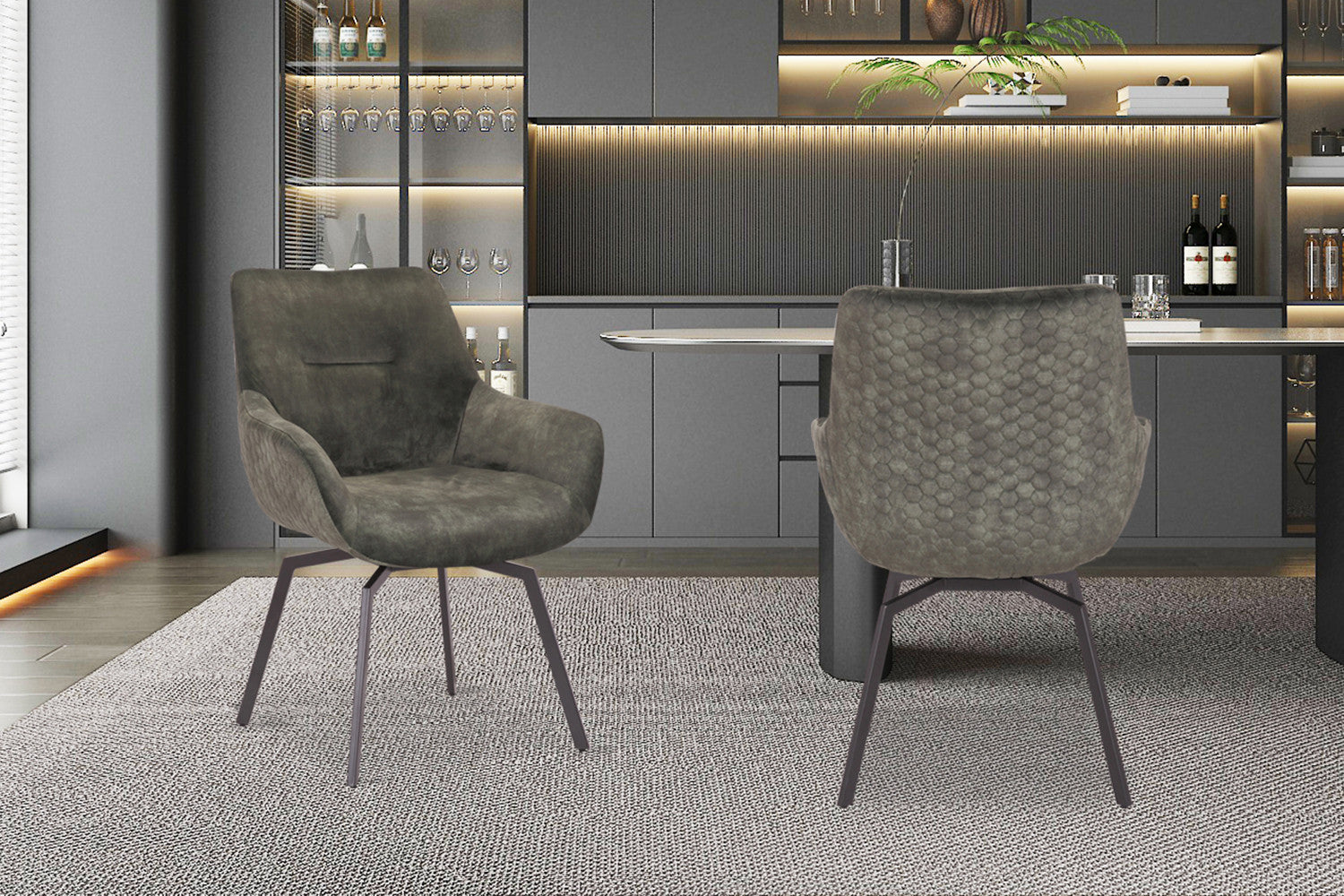 Stoel dianto Draaibaar Fluweel Groen