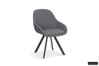 Stoel tortina Stof Grijs Rug PU Donkergrijs