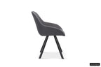 Stoel tortina Stof Grijs Rug PU Donkergrijs