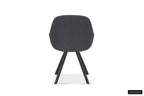Stoel tortina Stof Grijs Rug PU Donkergrijs