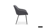 Stoel quartino Stof Grijs Rug PU Donkergrijs