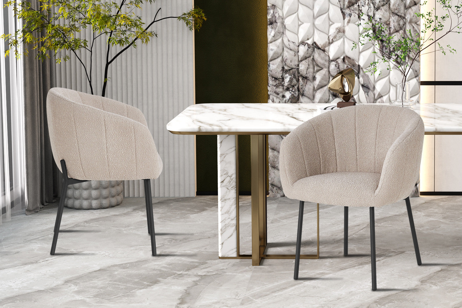 Stoel ruby Bouclé Zand