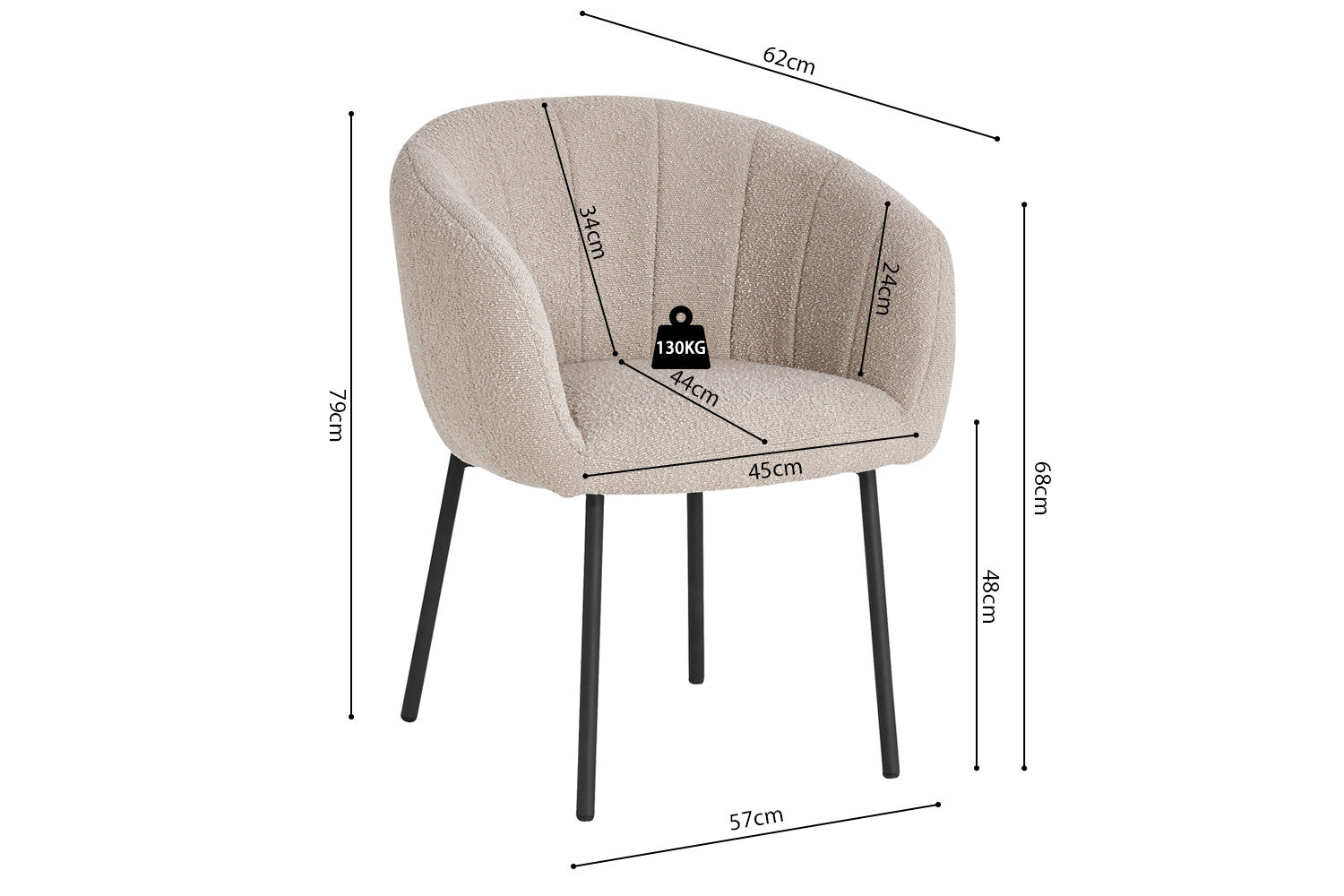 Stoel ruby Bouclé Zand